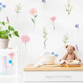Autocolantes de parede para o quarto das crianças - Flores do campo