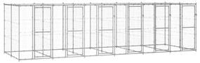 Canil de exterior com telhado 14,52 m² aço galvanizado