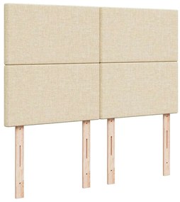 Estrutura de cama otomana com colchão tecido creme 140x200cm