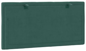 Almofadão de cabeceira 100 cm veludo verde-escuro