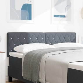 vidaXL Cabeceira LED Argyle Manual Cinzento escuro 144 cm Veludo