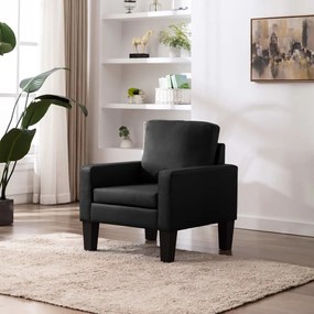 vidaXL Poltrona em couro artificial preto