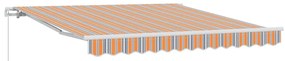 Toldo Retrátil Manual com Listras Multicoloridas 350x250 cm