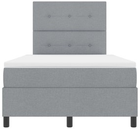 Cama Box Spring com Colchão Cinza Claro 120x200 cm Tecido