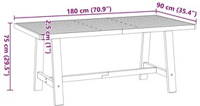 Mesa de jantar NOAIN Pernas em forma A 180x90x75cm pinho maciço