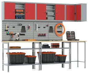 Conjunto de mesa para guardar ferramentas de 10 peças vidaXL - Madeira