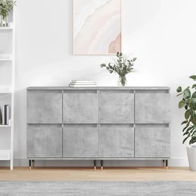 vidaXL Aparadores 2 pcs derivados de madeira cinzento cimento