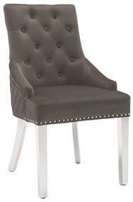 vidaXL Cadeira de jantar veludo cinzento-escuro