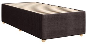 Estrutura de cama sem colchão 90x190 cm tecido castanho-escuro