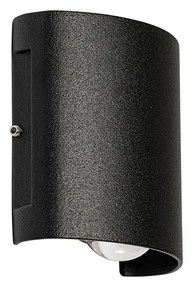 Candeeiro de parede exterior preto com LED 2-luzes IP54 - Silly