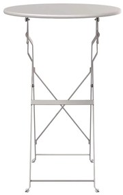 Mesa Bistro Dobrável Bege Ø50 x 71 cm em Aço Galvanizado