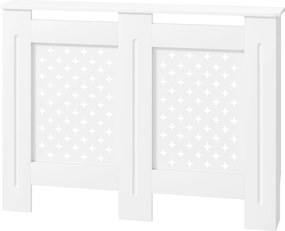 Cobertura de Radiador de Grelha Cruzada, 112 x 19 x 81,5 cm, Montagem de Parede, Branco