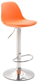 Banco alto Kiel em couro sintético 39 x 82-104 x 43 cm Laranja