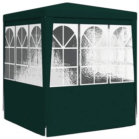 Tenda festas profissional c/ paredes laterais 2x2m 90g/m² verde