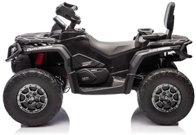 Moto 4 elétrica para crianças 12V Can Am Outlander 4x4 com controlo remoto, rodas Espuma EVA, assento couro Carga até 50Kg Preta