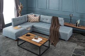 Sofá-cama de canto Manama – Azul claro – 280x85x206 cm