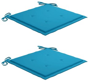 3 pcs conj. jantar dobrável exterior c/ almofadão teca maciça