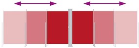 Toldo lateral retrátil 220x600 cm vermelho