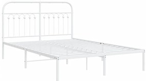 Estrutura de cama com cabeceira 140x190 cm metal branco