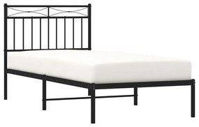 Estrutura de cama com cabeceira 90x190 cm metal preto