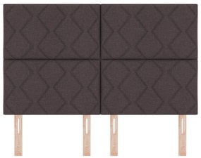 Cabeceira Design de Blocos de Diamante Castanha 140 cm Tecido