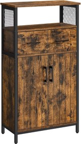 Armário de arrumação com gaveta 108 x 60 x 30 cm Castanho Vintage-Preto