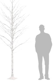Árvore c/ 240 luzes LED 300 cm bétula branco quente