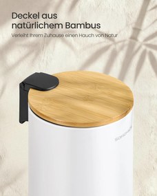 Caixote Lixo para casa de banho com tampa e pedal silencioso, 3 litros, branco