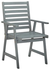 Cadeiras de jantar p/ jardim 3 pcs c/ almofadões acácia maciça
