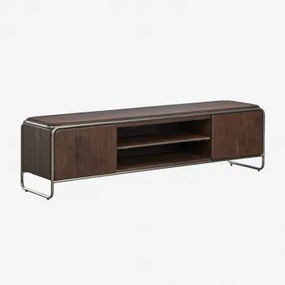 Móvel De Tv Em Madeira De Acácia E Aço Inoxidável Altrex Castanho-acácia Escuro & 160 X 40 Cm - Sklum
