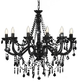 Lustre com contas lâmpadas 12 x E14 preto