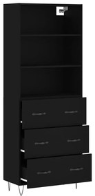 Armário alto 69,5x34x180 cm derivados de madeira preto