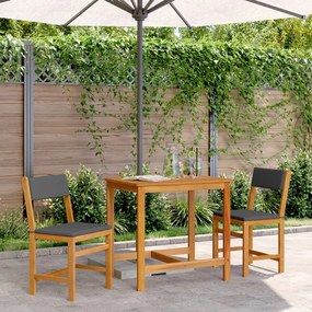 3 pcs conjunto de varanda com almofadões madeira acácia maciça