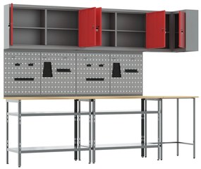 Conjunto de Mesa para Armazenar Ferramentas de 10 Peças vidaXL Vermelh