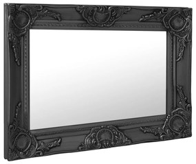Espelho de parede estilo barroco 60x40 cm preto
