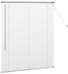 Persiana de Janela com cortinas Manual Prata 80 x 130 cm Alumínio