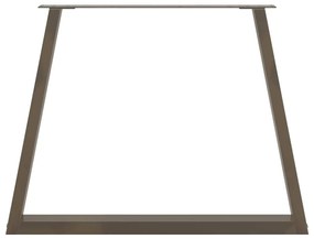 Pés para mesa de jantar em formato de V, 2 peças, aço natural, 90x(72-