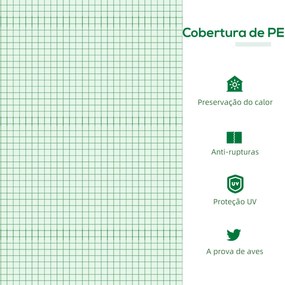 Estufa 119x60x60cm Estufa de Jardim com 2 Janelas Enroláveis para Cult