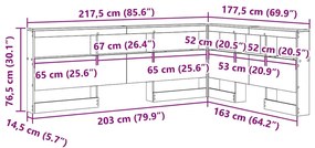 Cabeceira de armazenamento Branco 160 cm Madeira processada