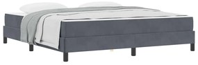 Cama box spring com colchão Cinza Escuro 180 x 200 cm Veludo