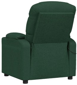 Poltrona de massagens elétrica tecido verde-escuro
