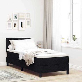 vidaXL Cama Box Spring com Colchão Preta 80x200 cm Tecido