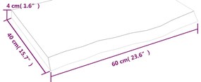 Bancada p/ WC 60x40x(2-4)cm madeira tratada maciça castanho