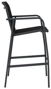 Cadeiras de bar para jardim 2 pcs textilene preto