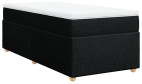 Cama com molas/colchão 80x200 cm tecido preto