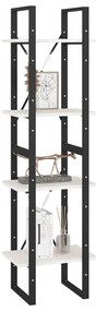 Estante com 4 prateleiras 40x30x140 cm pinho maciço branco