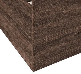 Estrutura de cama gavetas derivados madeira carvalho castanho