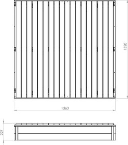 Caixa de areia de madeira para crianças Aksent 136 x 132 cm cinzenta