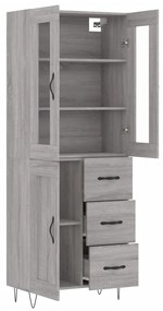 Armário alto 69,5x34x180 cm derivados de madeira sonoma cinza