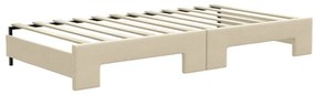 Sofá-cama com gavetão 100x200 cm tecido cor creme